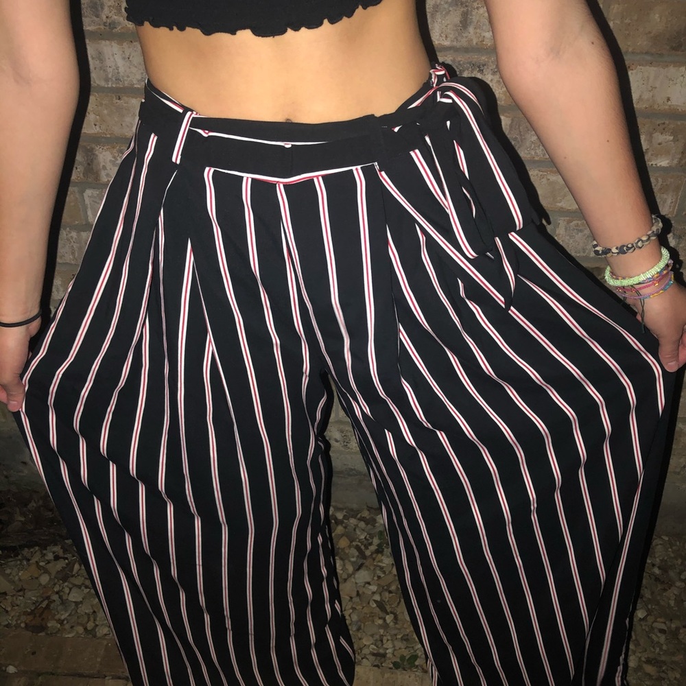 Striped flowy pants
